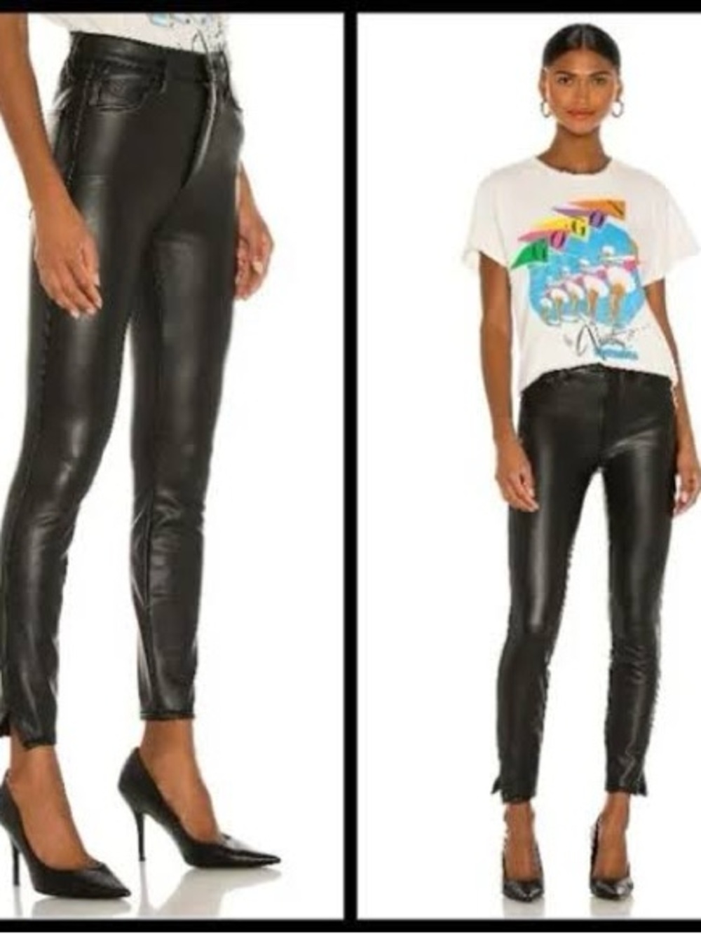 NWT MOTHER The High Waisted Vamp in Faux Show